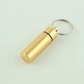 Waterproof matte gold aluminum alloy medicine container with keychain and sealing ring - Luxury Gold