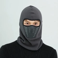 Winter thermal fleece balaclava in dark grey with integrated black breathing valve - Dark Gray
