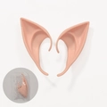 Cosplay pointed elf ears in natural skin tone color made of soft latex material - 10cm / Natural Color