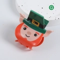 Creative St. Patrick's Day Leprechaun hair claw clip with green hat and red beard - Leprechaun Design Hair Claw