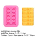 Pink silicone mold with 10 oval pill cavities and yellow chocolate finished pieces - 4# B1080 Oval Shape / Pink