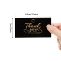 Elegant black thank you card with gold foil lettering held against a white background - Combination Set / Black Gold Foil Combo