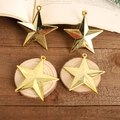 Set di quattro ornamenti a stella dorati a cinque punte per decorazioni natalizie fai da te - Stella Doppia Faccia 6cm / Set di 4 / Oro