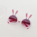 Occhiali da sole per bambini a forma di coniglio con montatura bianca e lenti sfumate - Bianco