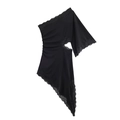 Abito asimmetrico nero monospalla con bordo in pizzo e dettaglio cut-out in vita - S / Nero