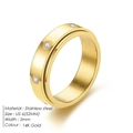 5mm 14K gold plated stainless steel ring with three round cubic zirconia stones - Perimeter 52mm—US 6
