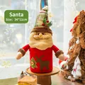 Weihnachtliche Nikolaus-Geschenktüte mit Rentier-Applikation, Größe 34x11 cm - Weihnachtsmann / 34x11cm / Filzumhüllte Apfelschachtel - Weihnachtsmann