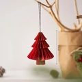 Addobbo natalizio ad albero in carta rossa a nido d'ape con bordo dorato e altezza 10 cm - Albero di Natale Origami Bordeaux