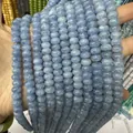 Natural light blue abacus shape gemstone beads for DIY jewelry making and bracelets - 28 / 5*8mm (approx. 73 pcs/strand)