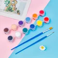 12-color acrylic paint set with 2 brushes for DIY Christmas coloring gift bags - 12-Color 3ml Acrylic Paint Set (With 2 Brushes)