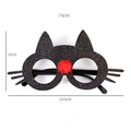 Funny black glitter cat eye glasses with red nose for Halloween party props - Cat Face Decorative Glasses