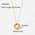 Gedetailleerde afmetingen van 18K gouden rvs ketting met holle zirkonia hanger - Goud