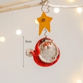 Vintage metal Santa Claus ornament with orange star, 9cm hanging Christmas decoration - Star Pendant Santa