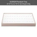 Beige gold PU leather jewelry tray with white slots for pendants, 35x24x3cm - Champagne Beige 4-Layer Pendant Tray