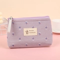 Minibolso de lona lavanda con estampado floral y parche hecho a mano de estilo natural - Floral / Púrpura Floral