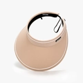 Beige UV protection open top sun hat with adjustable drawstring and wide brim - Adjustable / Pink