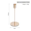 Tall gold iron candlestick holder with round base and 18.5cm slim pole design - Luxury Candle Holder: High