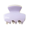 Detail of a mini light purple acetate hair claw clip with cream teeth on white background - Lavender