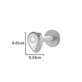 Titanium chain labret stud with silver drop-shaped zircon, measuring 0.45cm by 0.34cm - Teardrop Style (T2534-1#) / Silver