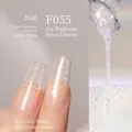 Nail gel polish F055 Ice Platinum Frost with plant-based formula and fine glitter - F055 Ice Platinum Frost Flower