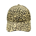 Close-up of leopard print baseball cap featuring high-quality twill fabric and curved brim - Brown Yellow Black Texture Leopard (Series B-05)