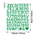 Autocollants alphabet et chiffres verts de 1 pouce pour scrapbooking et journal DIY - Écriture Manuscrite Vert Foncé (P222)