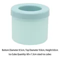 Cubitera cilíndrica de silicona azul claro para 60 cubitos pequeños 8,5x9,0x8,0cm - Cubo Azul Redondo con Tapa Azul (Bolsa OPP)
