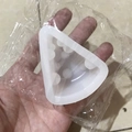 Single triangular cheese block silicone mold in transparent white finish - 5422-transparent