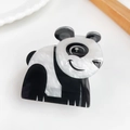 Graziosa pinza per capelli a forma di panda in acrilico per ragazze in bianco e nero - Panda