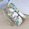 Long faux leather zipper wallet featuring colorful Tree of Life print and wristlet strap - Life Tree Print / Deep Pink (Tree of Life)