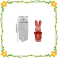 Hasenform aus Silikon mit roter Schleife für Osterkerzen, Höhe 11,6 cm, DIY-Zubehör - Langohr-Hase mit Schleife