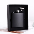 Matte black 8oz stainless steel hip flask with funnel in a sleek black gift box - 8oz Black Set with Funnel 230ml