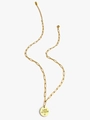 Golden paperclip chain necklace featuring a round pendant engraved with LOVE MY KIDS - Love My Kids