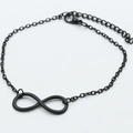 Minimalist black infinity symbol anklet with adjustable chain on white background - Large Infinity Matte Black Style / Matte Black