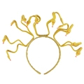 Medusa snake headpiece in yellow with realistic scale texture for Egyptian costumes - One Size / Gold