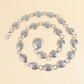 Cintura a catena vintage in metallo argento con incisioni floreali a margherita e gancio - Stile 19374 Argento