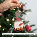 Handcrafted wooden snowman Christmas pendant with Welcome sign for tree decoration - Long Nose Snowman