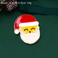 Classic Santa Claus brooch with red enamel, imitation pearls, and festive gold finish - Santa Claus Style (RW0105)