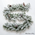 180cm snowy PE Christmas garland with frosted pine needles and natural pine cones - PE Snow Flocked Pine Cone Garland 1.8M