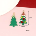 Detailed view of green Christmas tree alloy pendant with measurements 33mm by 19mm - Green Christmas Tree