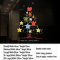Golden Christmas tree electrostatic window sticker with colorful stars and red heart - Colorful Heart Tree (SDUV-207) / Small (40x55cm)