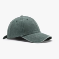 Klassische dunkelgrüne Baseballkappe aus gewaschener Baumwolle im Vintage-Stil und Design - M (56-60cm) / Blanko-Stil (Ohne Bestickung) / Grün