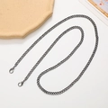 Crossbody black metal phone chain with lobster clasps and premium stylish link design - D096-7.5mm Crossbody Chain Gun Black