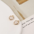 Gros plan détaillé de deux pendentifs en forme de cœur dorés avec zircon blanc sur plateau - 10*12mm / Couleur Gelée