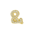 Gold plated ampersand charm with cubic zirconia stones for personalized necklaces - Ampersand / Gold