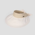 Damen Sommer Sonnenhut oben offen mit gesteppter Krempe und Stroh-Stirnband - M (56-58cm) / Beige