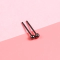 Minimalist S925 sterling silver ball stud earrings in gun black metallic finish - 925 Silver / 2.5MM Round Ball (Gun Black)
