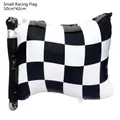Small checkered racing flag foil balloon for party decor 50cm by 42cm size - Racing Checkerboard Flag