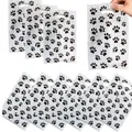 White plastic party gift bag with black paw print patterns and die-cut handle design - Black Paw Print