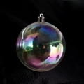 Transparent iridescent rainbow bubble cake topper with silver hanging loop for parties - 6cm / With Cap Style / AB Color